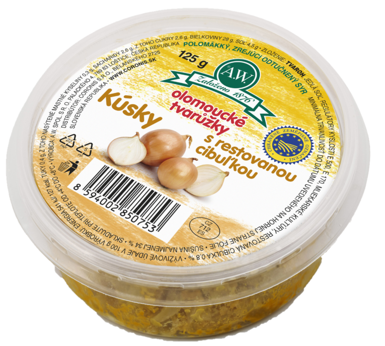Olomoucké tvarôžky Kúsky s restovanou cibuľkou 125g