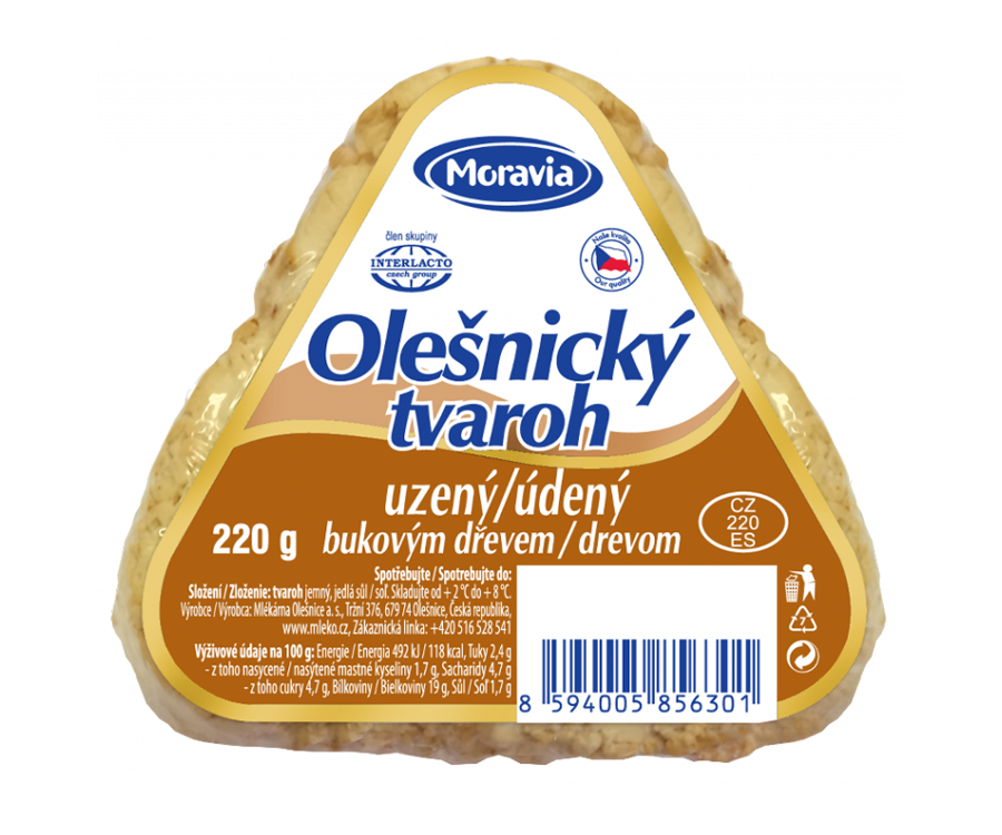 Olešnický tvaroh údený